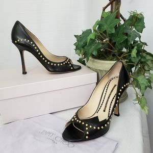 Jimmy Choo leather peep toe heels